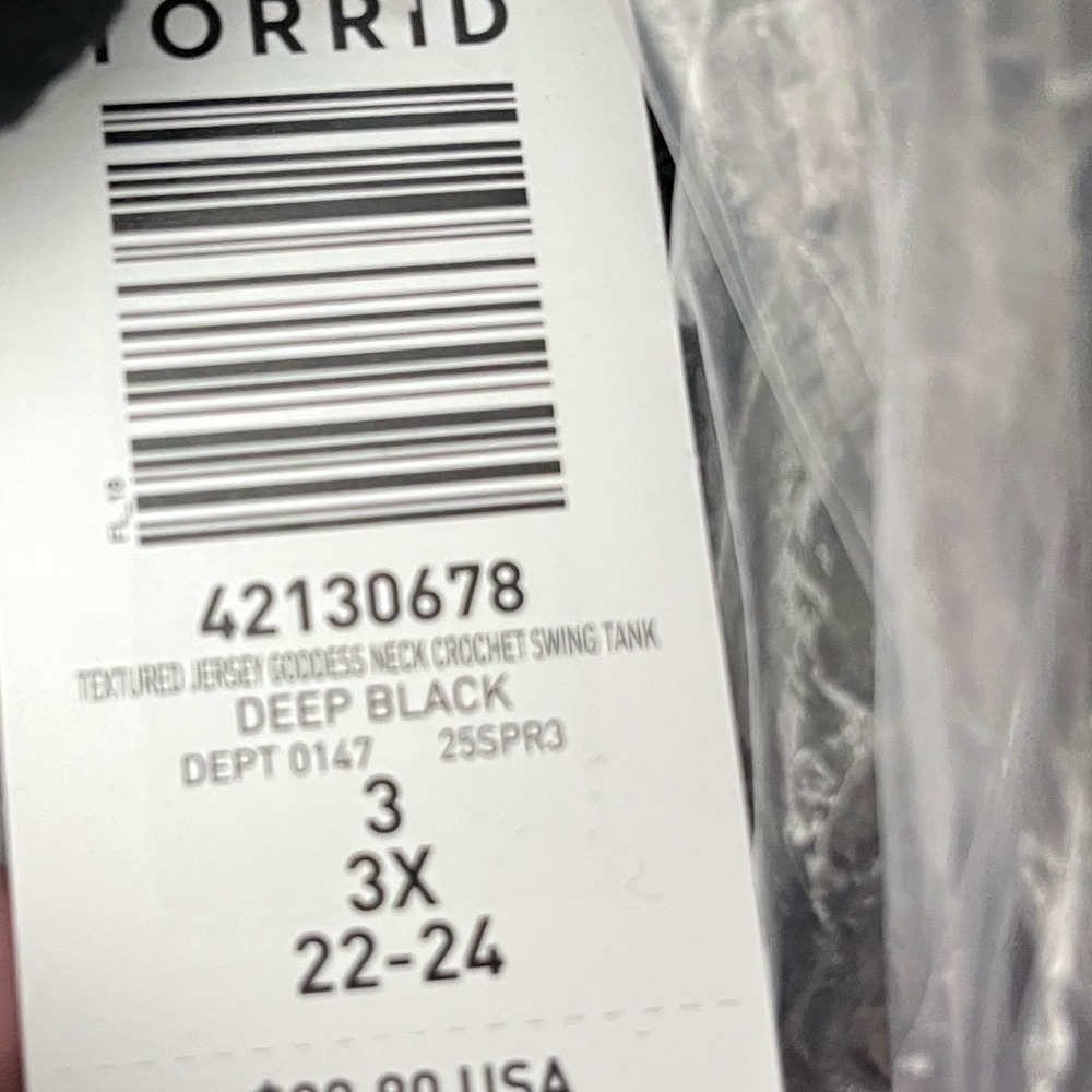 TORRID Black Goddess Neck Crochet Swing Tank NWT Size 3X - Picture 16 of 16